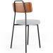 Cadeira Decorativa Estofada Para Sala De Jantar Barcelona L02 Couríssimo Camel Linho Cinza - Lyam