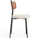 Cadeira Decorativa Estofada Para Sala De Jantar Barcelona L02 Couríssimo Camel Linho Cru - Lyam