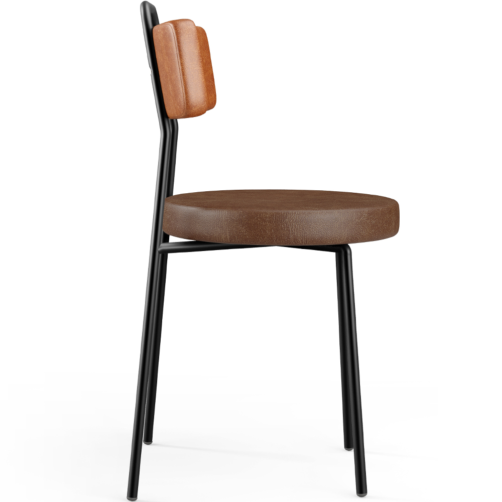 Cadeira Decorativa Estofada Para Sala De Jantar Barcelona L02 Couríssimo Camel Marrom - Lyam