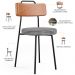 Cadeira Decorativa Estofada Para Sala De Jantar Barcelona L02 Couríssimo Camel Pied Poule - Lyam