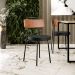 Cadeira Decorativa Estofada Para Sala De Jantar Barcelona L02 Couríssimo Camel Preto - Lyam