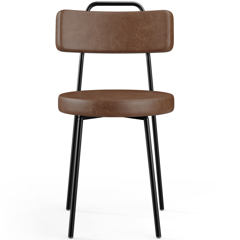 Cadeira Decorativa Estofada Para Sala De Jantar Barcelona L02 Couríssimo Marrom - Lyam Decor