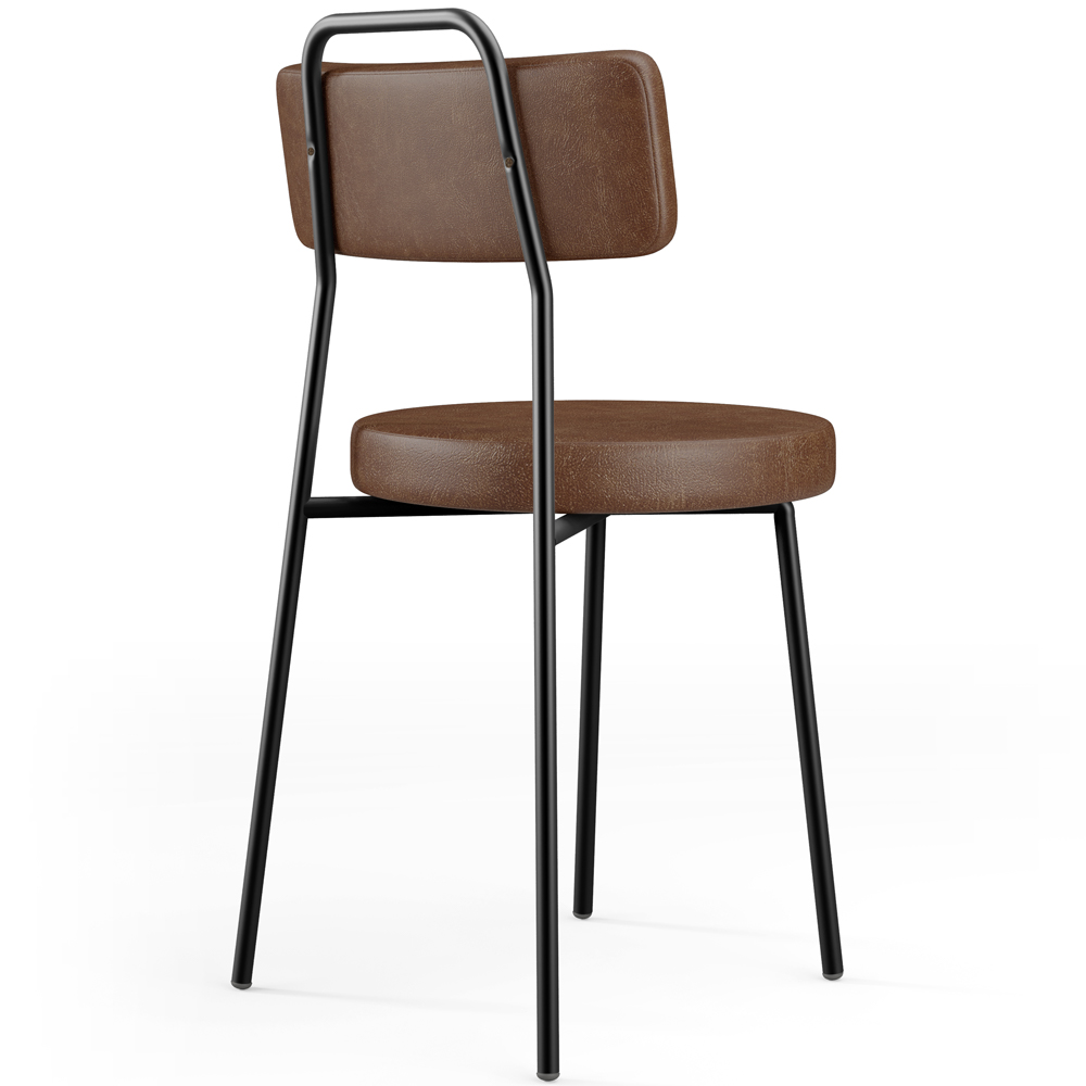 Cadeira Decorativa Estofada Para Sala De Jantar Barcelona L02 Couríssimo Marrom - Lyam Decor