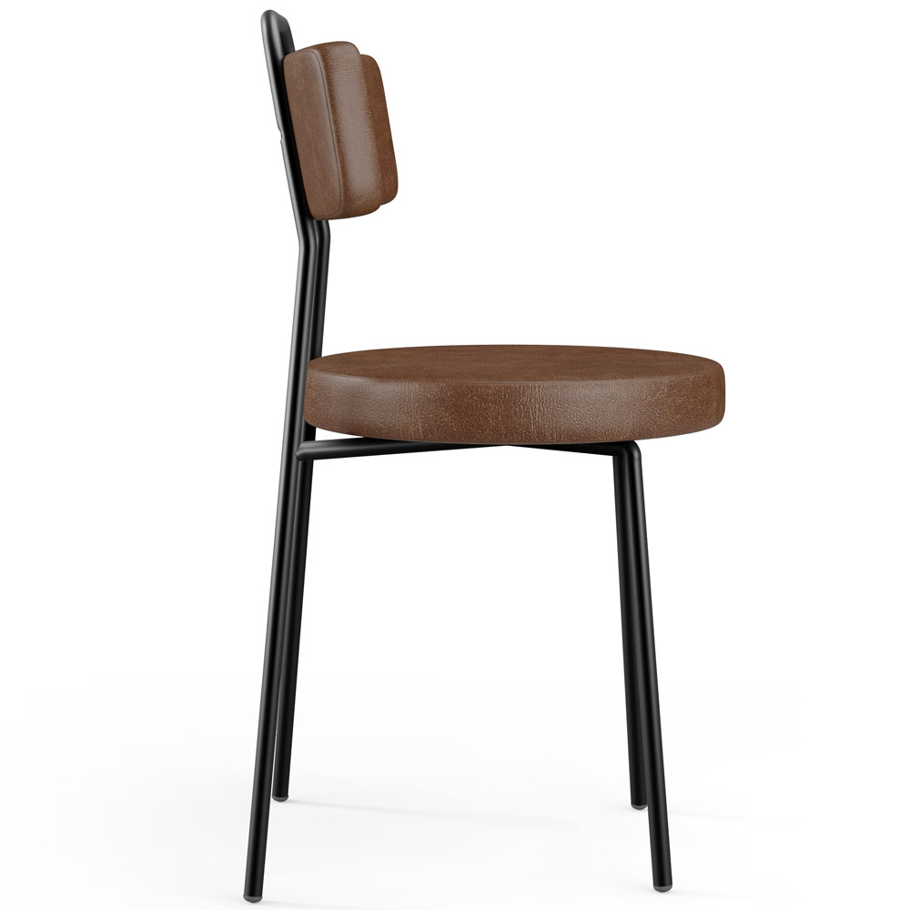Cadeira Decorativa Estofada Para Sala De Jantar Barcelona L02 Couríssimo Marrom - Lyam Decor