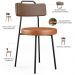 Cadeira Decorativa Estofada Para Sala De Jantar Barcelona L02 Couríssimo Marrom Camel - Lyam