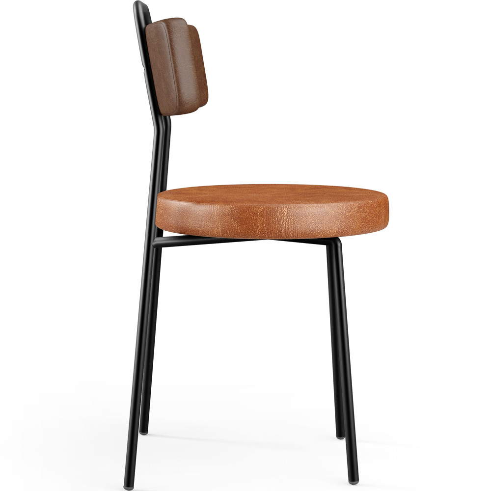 Cadeira Decorativa Estofada Para Sala De Jantar Barcelona L02 Couríssimo Marrom Camel - Lyam