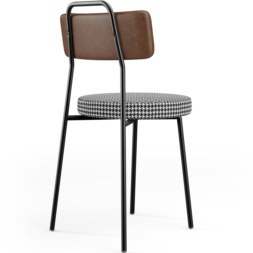 Cadeira Decorativa Estofada Para Sala De Jantar Barcelona L02 Couríssimo Marrom Pied Poule - Lyam