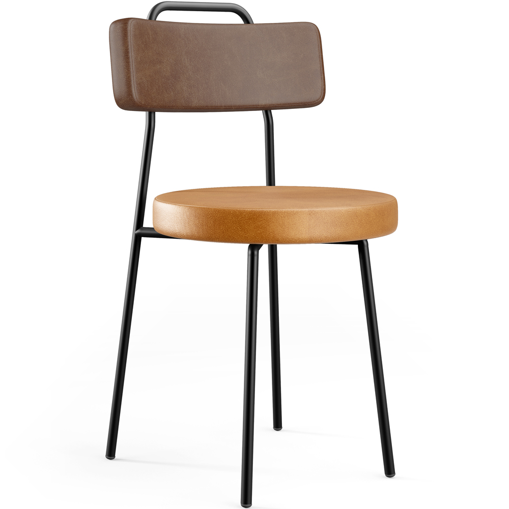 Cadeira Decorativa Estofada Para Sala De Jantar Barcelona L02 Couríssimo Marrom Whisky - Lyam