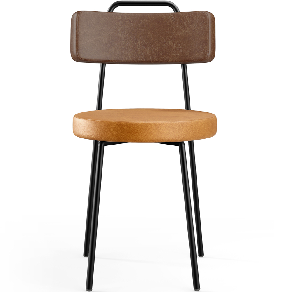 Cadeira Decorativa Estofada Para Sala De Jantar Barcelona L02 Couríssimo Marrom Whisky - Lyam