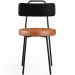 Cadeira Decorativa Estofada Para Sala De Jantar Barcelona L02 Couríssimo Preto Camel - Lyam