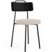 Cadeira Decorativa Estofada Para Sala De Jantar Barcelona L02 Couríssimo Preto Linho Bege - Lyam