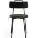 Cadeira Decorativa Estofada Para Sala De Jantar Barcelona L02 Couríssimo Preto Linho Chumbo - Lyam