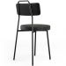 Cadeira Decorativa Estofada Para Sala De Jantar Barcelona L02 Couríssimo Preto Linho Chumbo - Lyam