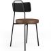 Cadeira Decorativa Estofada Para Sala De Jantar Barcelona L02 Couríssimo Preto Marrom - Lyam