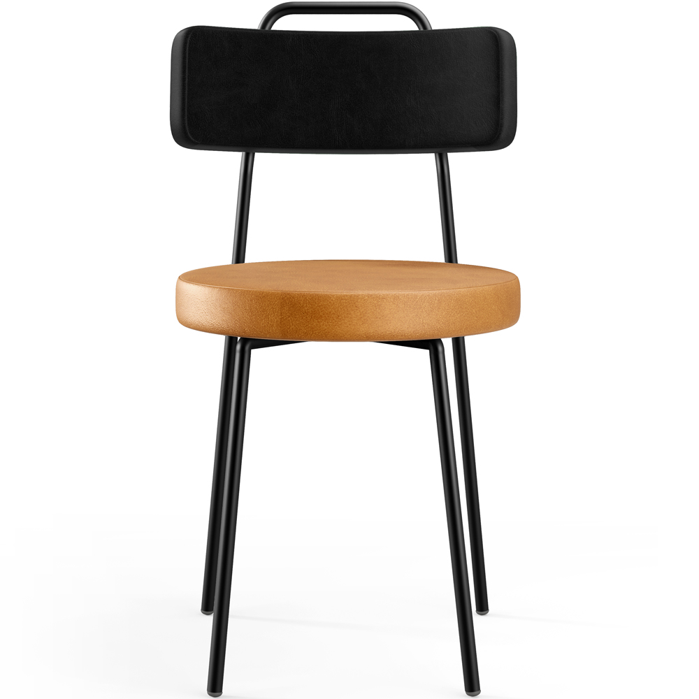 Cadeira Decorativa Estofada Para Sala De Jantar Barcelona L02 Couríssimo Preto Whisky - Lyam