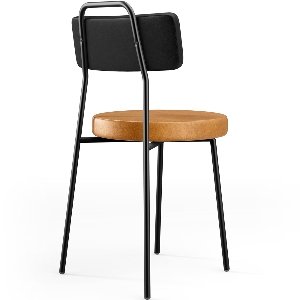 Cadeira Decorativa Estofada Para Sala De Jantar Barcelona L02 Couríssimo Preto Whisky - Lyam