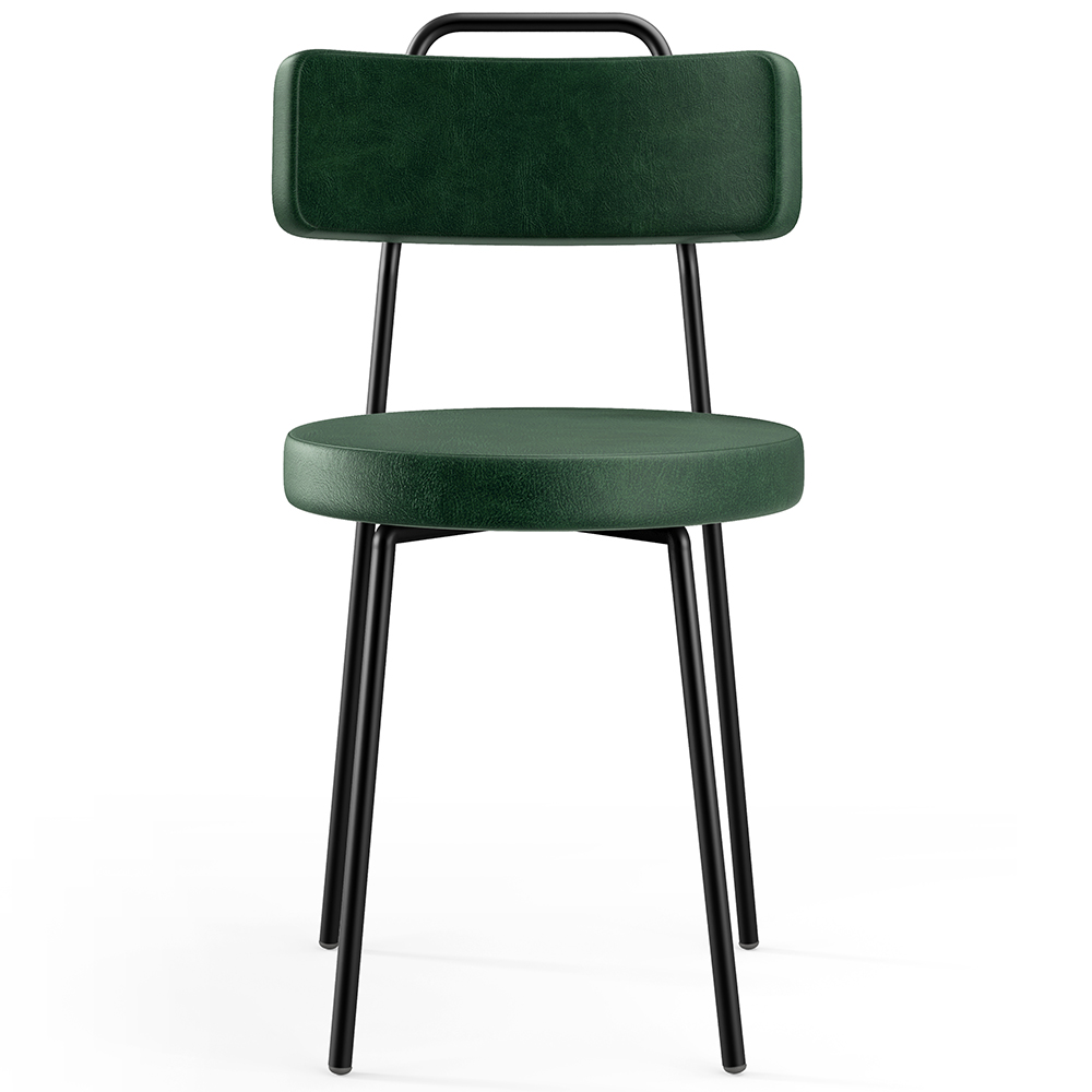 Cadeira Decorativa Estofada Para Sala De Jantar Barcelona L02 Couríssimo Verde Musgo - Lyam Decor