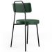 Cadeira Decorativa Estofada Para Sala De Jantar Barcelona L02 Couríssimo Verde Musgo - Lyam Decor