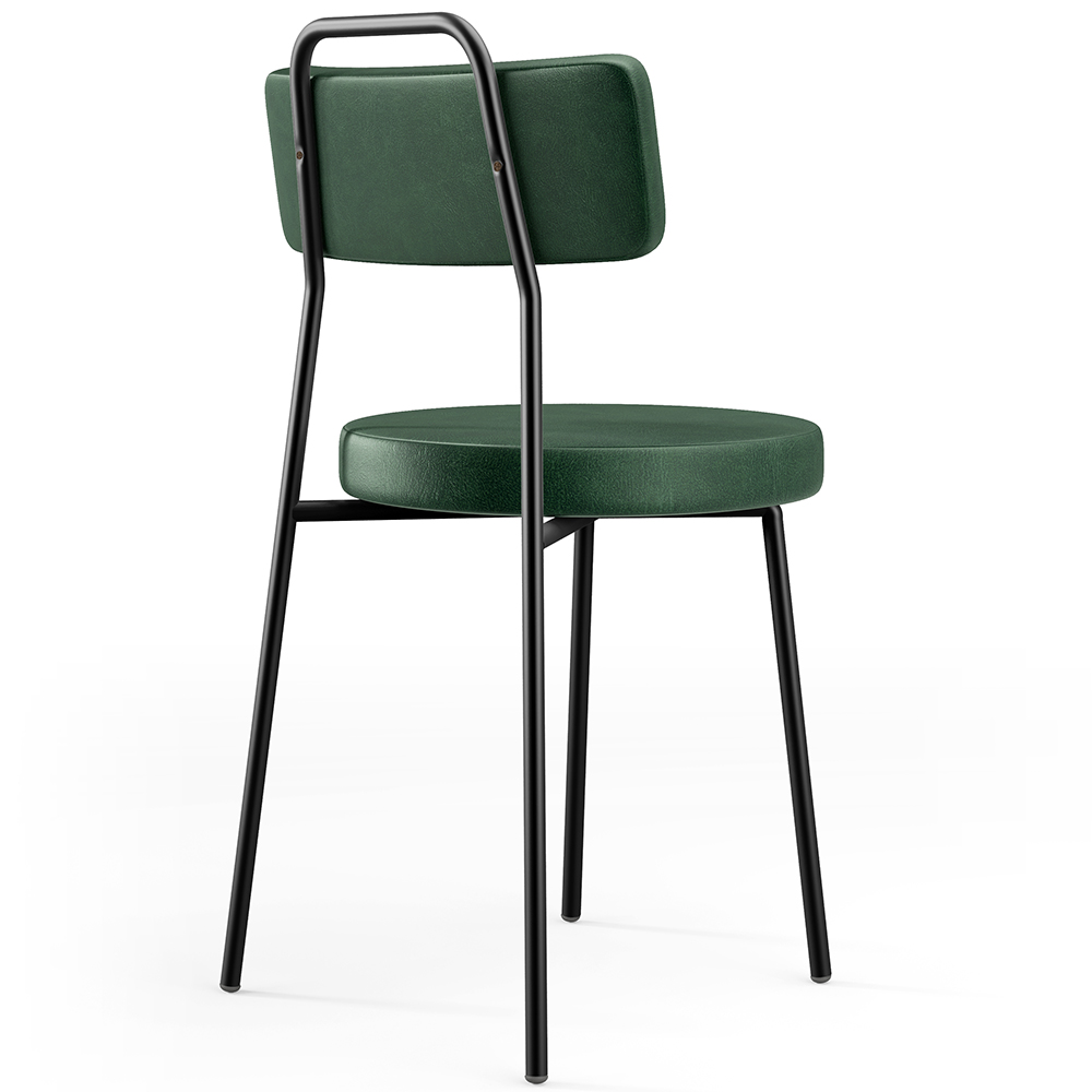 Cadeira Decorativa Estofada Para Sala De Jantar Barcelona L02 Couríssimo Verde Musgo - Lyam Decor