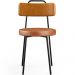 Cadeira Decorativa Estofada Para Sala De Jantar Barcelona L02 Couríssimo Whisky Camel - Lyam