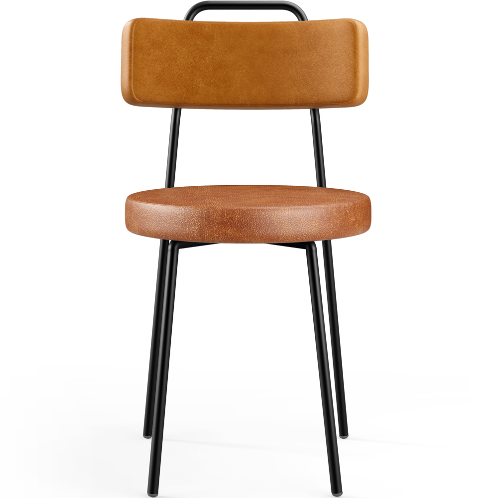 Cadeira Decorativa Estofada Para Sala De Jantar Barcelona L02 Couríssimo Whisky Camel - Lyam