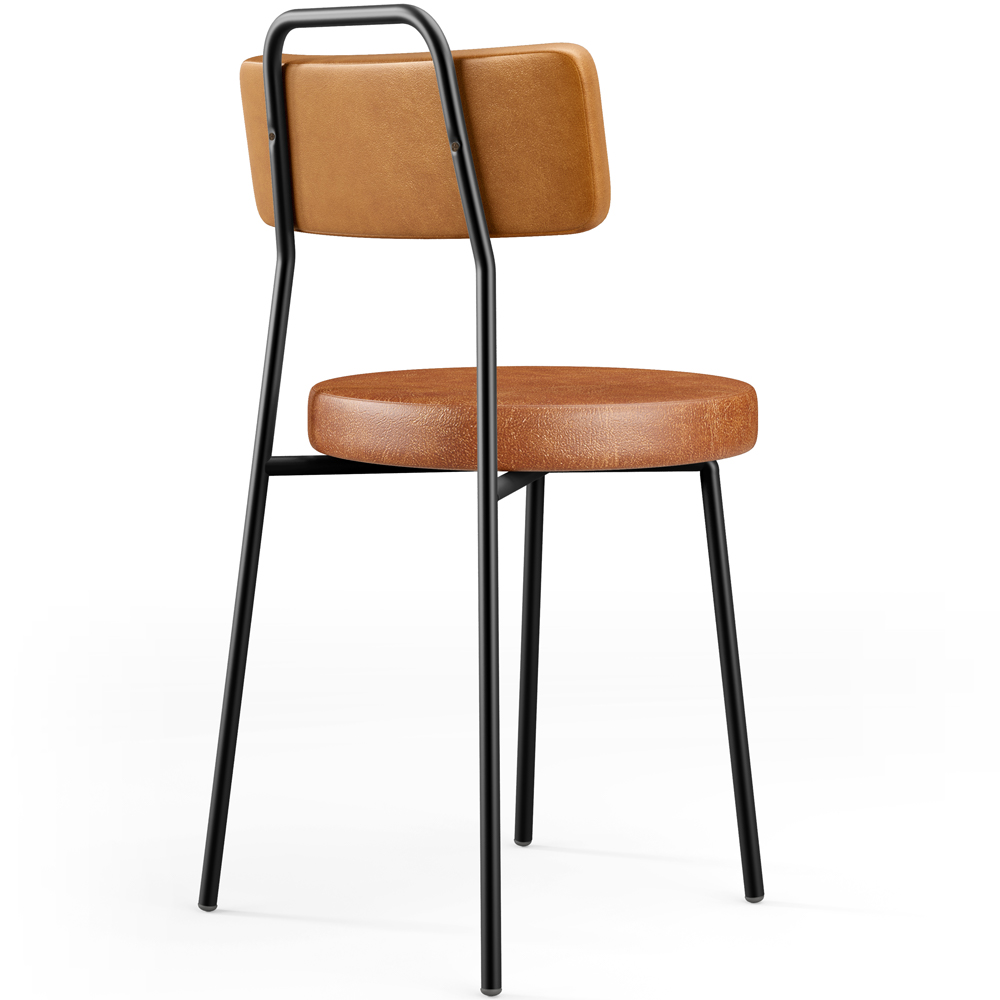 Cadeira Decorativa Estofada Para Sala De Jantar Barcelona L02 Couríssimo Whisky Camel - Lyam