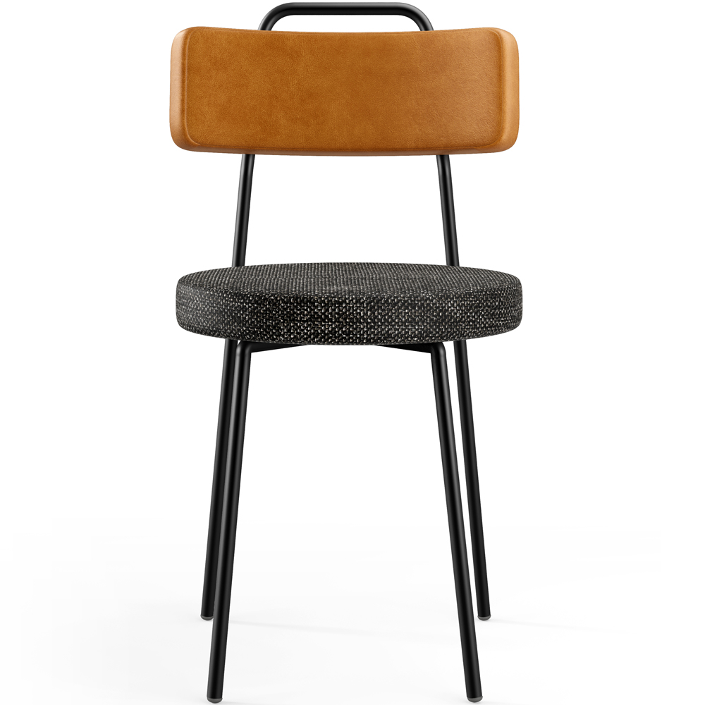 Cadeira Decorativa Estofada Para Sala De Jantar Barcelona L02 Couríssimo Whisky Linho Chumbo - Lyam