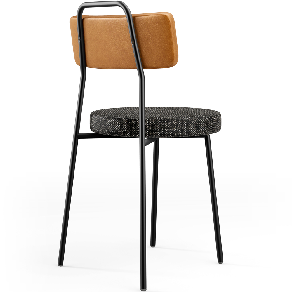 Cadeira Decorativa Estofada Para Sala De Jantar Barcelona L02 Couríssimo Whisky Linho Chumbo - Lyam