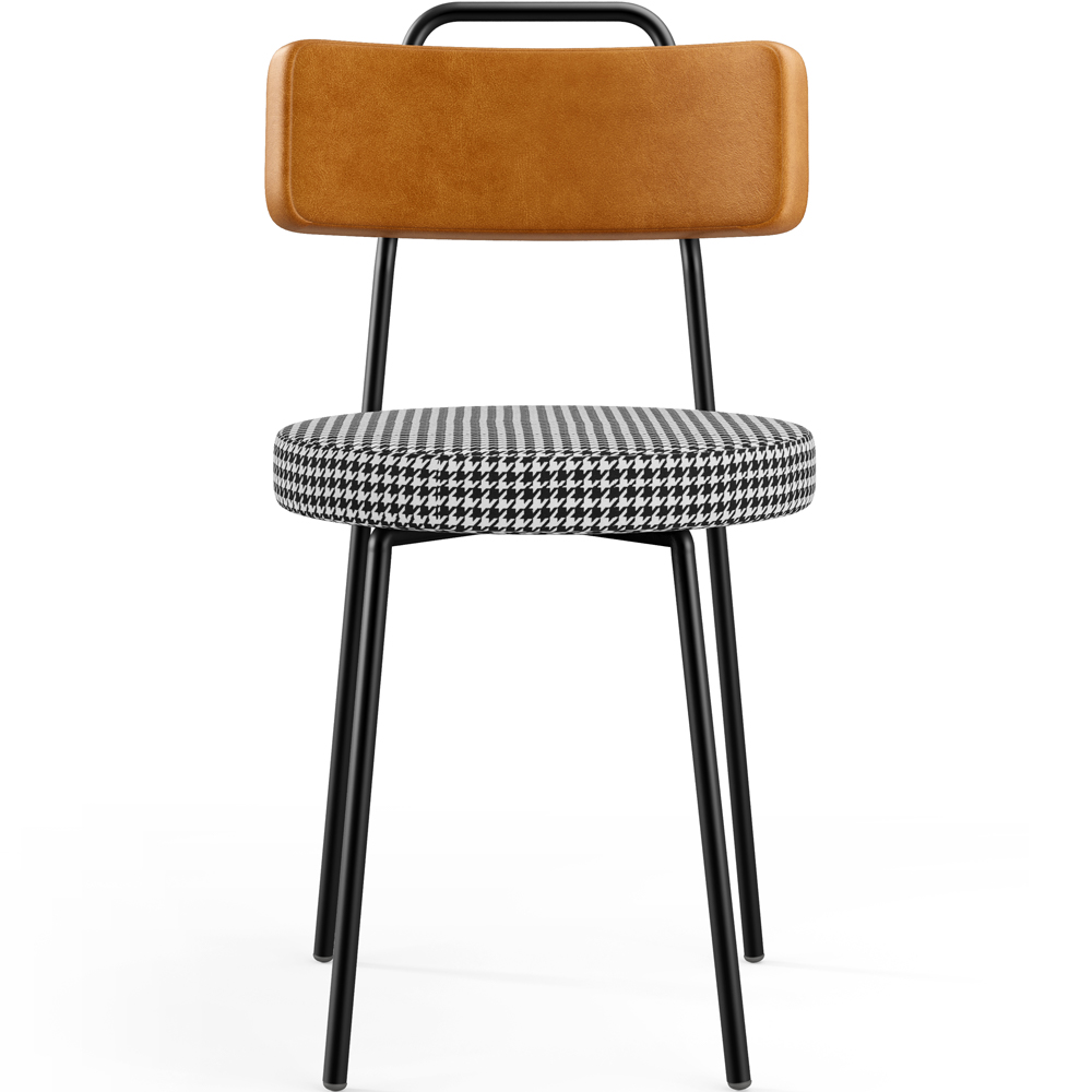Cadeira Decorativa Estofada Para Sala De Jantar Barcelona L02 Couríssimo Whisky Pied Poule - Lyam