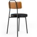 Cadeira Decorativa Estofada Para Sala De Jantar Barcelona L02 Couríssimo Whisky Preto - Lyam