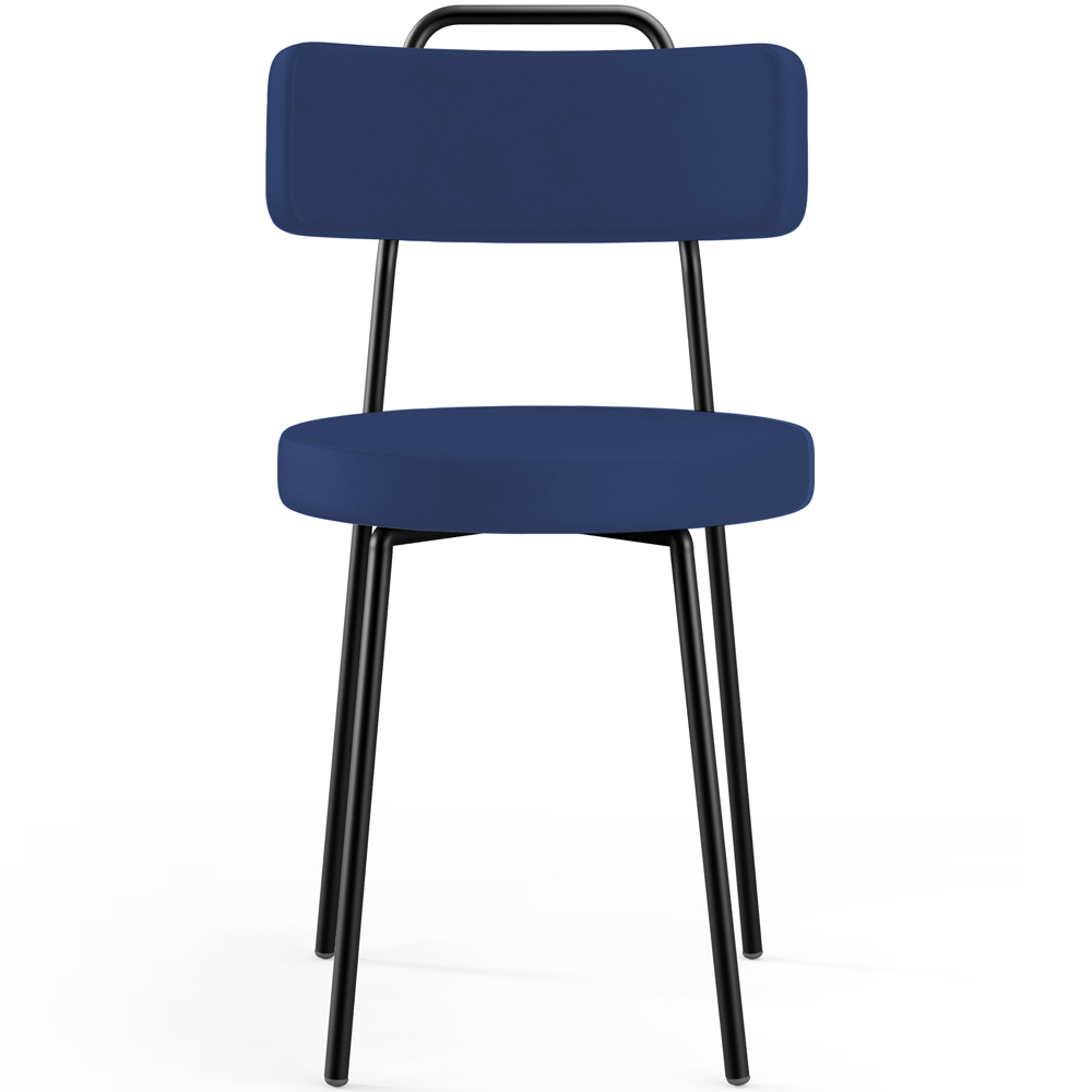 Cadeira Decorativa Estofada Para Sala De Jantar Barcelona L02 Facto Azul Marinho - Lyam Decor