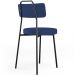 Cadeira Decorativa Estofada Para Sala De Jantar Barcelona L02 Facto Azul Marinho - Lyam Decor