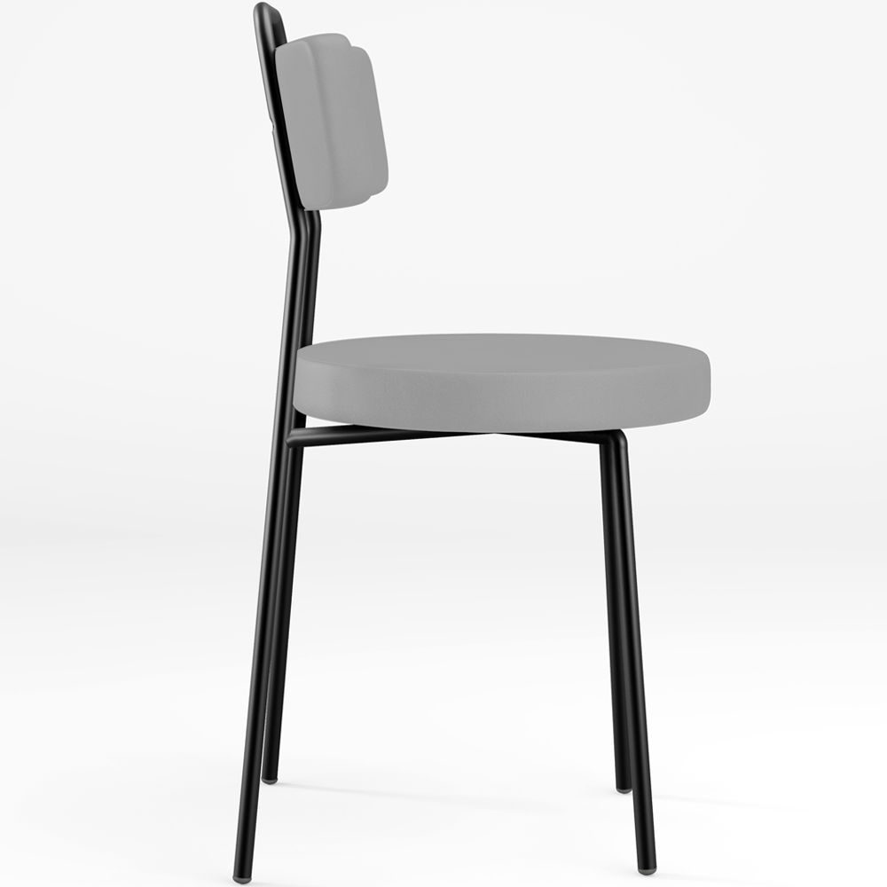 Cadeira Decorativa Estofada Para Sala De Jantar Barcelona L02 Facto Cinza - Lyam Decor