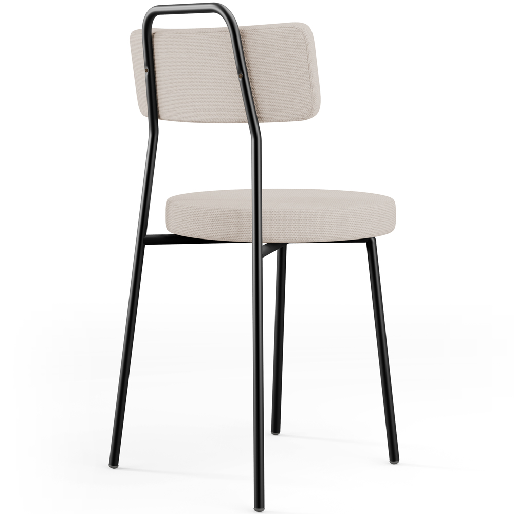 Cadeira Decorativa Estofada Para Sala De Jantar Barcelona L02 Linho Bege - Lyam Decor