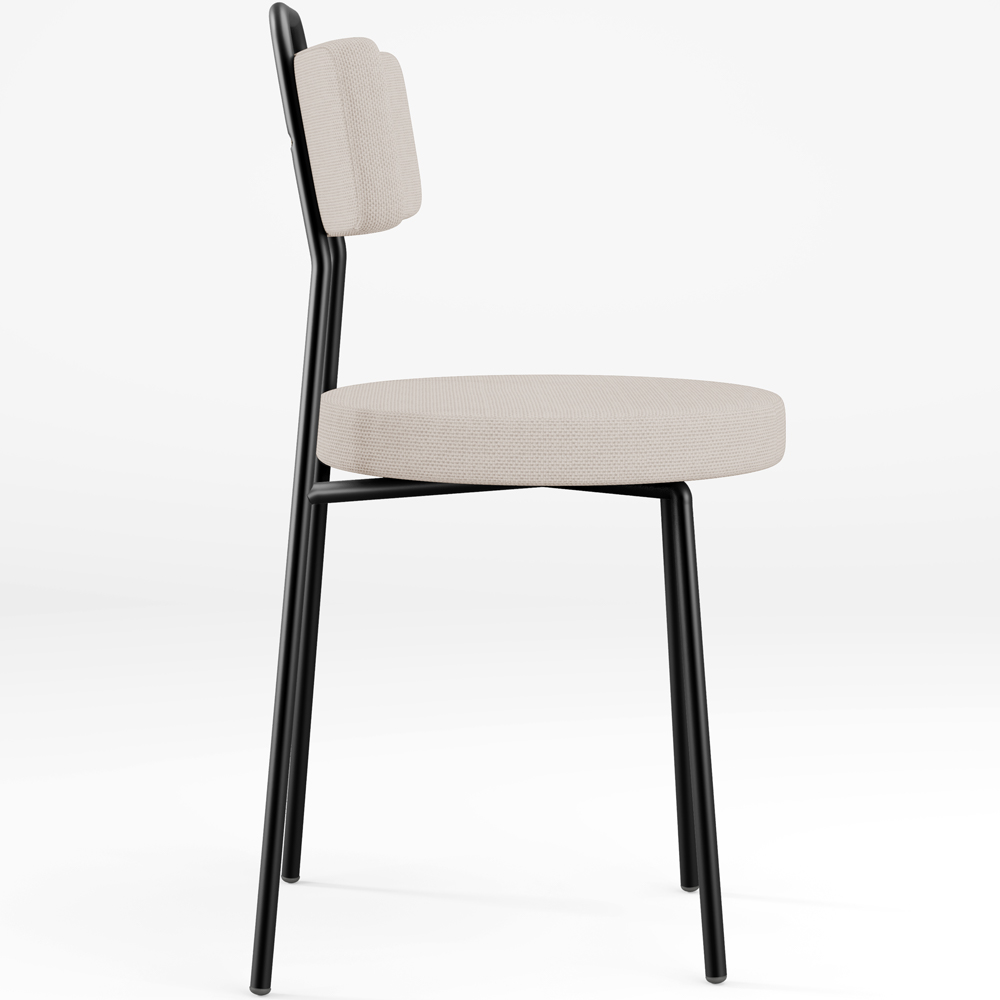 Cadeira Decorativa Estofada Para Sala De Jantar Barcelona L02 Linho Bege - Lyam Decor