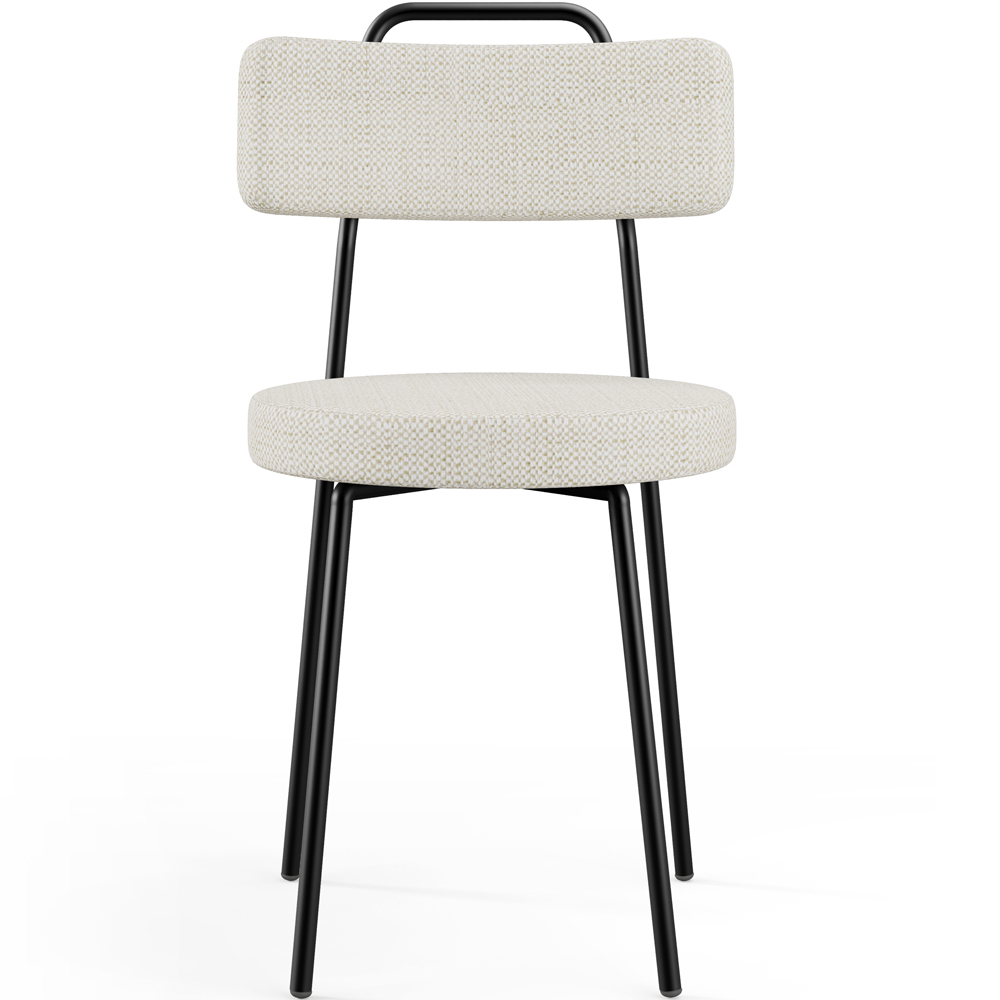 Cadeira Decorativa Estofada Para Sala De Jantar Barcelona L02 Linho Champagne - Lyam