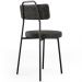 Cadeira Decorativa Estofada Para Sala De Jantar Barcelona L02 Linho Chumbo - Lyam Decor