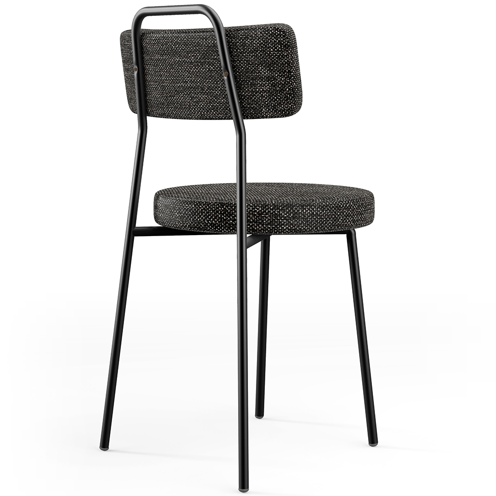 Cadeira Decorativa Estofada Para Sala De Jantar Barcelona L02 Linho Chumbo - Lyam Decor