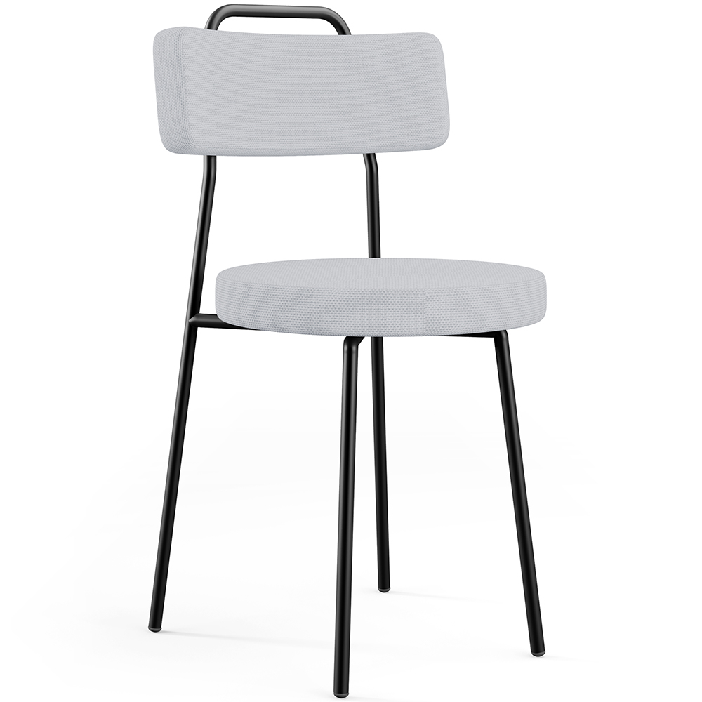 Cadeira Decorativa Estofada Para Sala De Jantar Barcelona L02 Linho Cinza - Lyam Decor