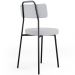 Cadeira Decorativa Estofada Para Sala De Jantar Barcelona L02 Linho Cinza - Lyam Decor