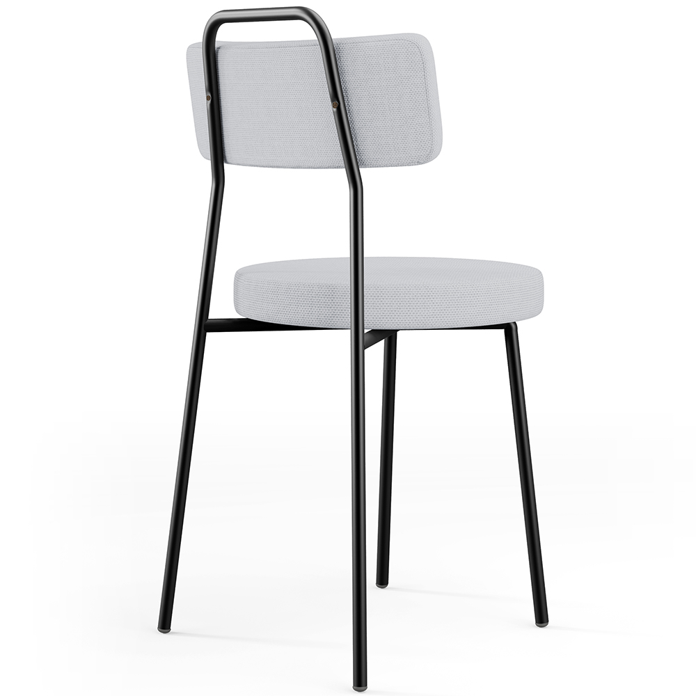 Cadeira Decorativa Estofada Para Sala De Jantar Barcelona L02 Linho Cinza - Lyam Decor