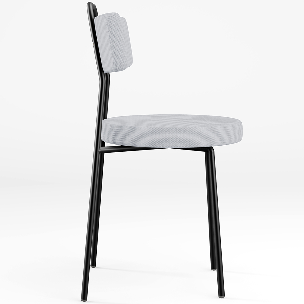 Cadeira Decorativa Estofada Para Sala De Jantar Barcelona L02 Linho Cinza - Lyam Decor