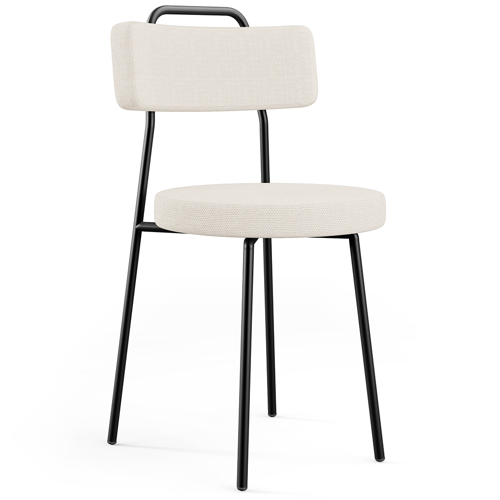 Cadeira Decorativa Estofada Para Sala De Jantar Barcelona L02 Linho Cru - Lyam Decor