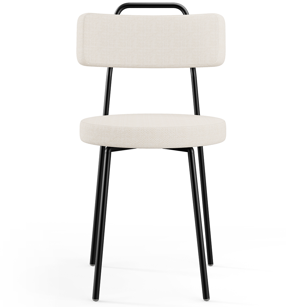 Cadeira Decorativa Estofada Para Sala De Jantar Barcelona L02 Linho Cru - Lyam Decor