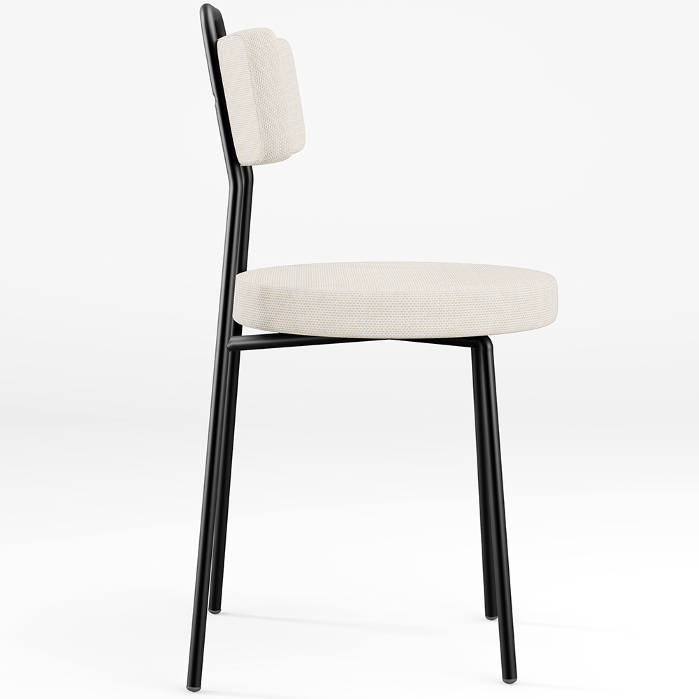 Cadeira Decorativa Estofada Para Sala De Jantar Barcelona L02 Linho Cru - Lyam Decor