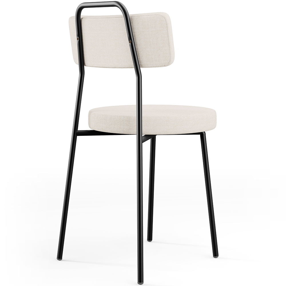 Cadeira Decorativa Estofada Para Sala De Jantar Barcelona L02 Linho Cru - Lyam Decor