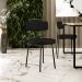 Cadeira Decorativa Estofada Para Sala De Jantar Barcelona L02 Poliéster Preto - Lyam