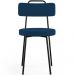 Cadeira Decorativa Estofada Para Sala De Jantar Barcelona L02 Suede Azul Marinho - Lyam Decor