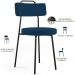 Cadeira Decorativa Estofada Para Sala De Jantar Barcelona L02 Suede Azul Marinho - Lyam Decor