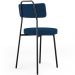 Cadeira Decorativa Estofada Para Sala De Jantar Barcelona L02 Suede Azul Marinho - Lyam Decor